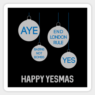 Silver Happy Yesmas Christmas Decoration Bauble Design Sticker